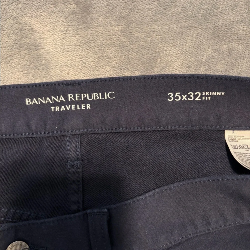 Banana Republic Men's Deep Blue Skinny Fit Traveler Chino Jeans
